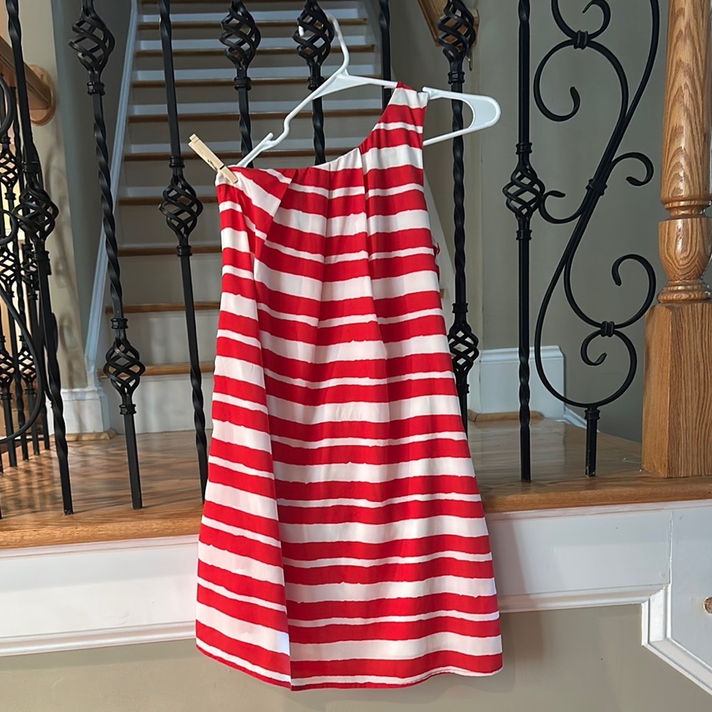 Alya Smocked A-Line Red and White Resort Dress